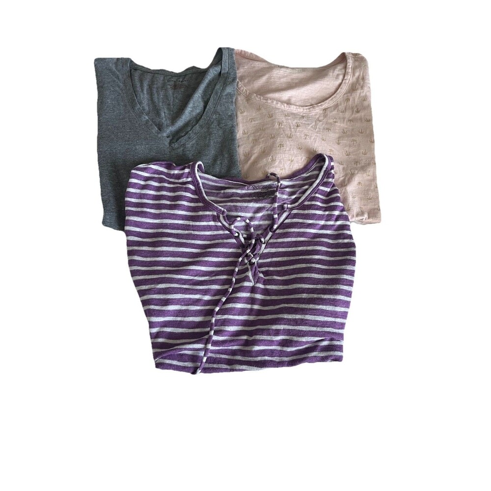 Lane Bryant 3 Shrt Bundle 3x Palm Tree Stripes Ombré Multi Color